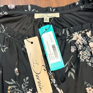 Bloomingdale's Black Floral Blouse